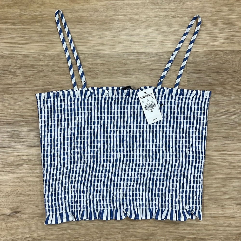 NWT Express Smocked Blue & White Bandeau